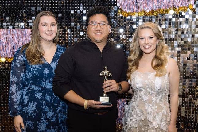 Michael Ho accepts Gold ADDY award